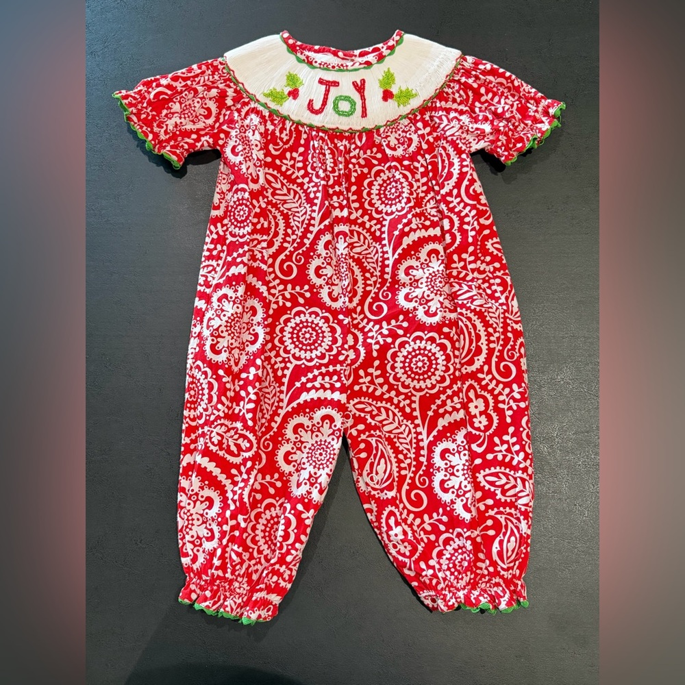 12m Girl’s Smocked Christmas Outfit
